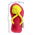 Load image into Gallery viewer, ExionPro Natural Leather Slipper Dog Toy with Non Toxic Fiber Stuffing - Red/Yellow Color