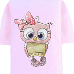 Cutie Dog Tee Collection Baby Pink Owl