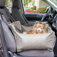 Load image into Gallery viewer, PupProtector™ Faux Leather Memory Foam Dog Car Bed - Slate Gray