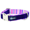 Load image into Gallery viewer, Purple Stripes Velvet Essential Dog Collar (1″ Only)