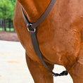 Load image into Gallery viewer, Southlake Paws 3-Point Breastplate with Double Neck Strap, shown on a horse, featuring durable leather construction.