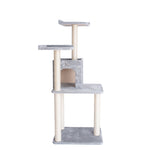 GleePet GP78571022 57-Inch Cat Tree In Silver Gray With Two-Door Condo
