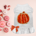 Load image into Gallery viewer, Chiffon Rose Halloween Pumpkin Dog Outfit