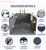 Large Seat Guard Waterproof Back Seat Extended Cover With Mesh Window Storage Pockets