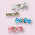 Load image into Gallery viewer, Crystal and Pearl Fleur Dog Hair Clips