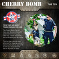 Load image into Gallery viewer, USA-K9 Cherry Bomb Durable Rubber Chew Toy, Treat Dispenser, Reward Toy, Tug Toy, and Retrieving Toy