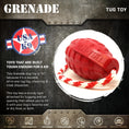 Load image into Gallery viewer, USA-K9 Grenade Shaped Durable Rubber Chew Toy, Treat Dispenser, Reward Toy, Tug Toy, and Retrieving Toy