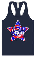 Load image into Gallery viewer, Custom Patriotic Tie Dye Women's Racerback Tank