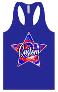 Load image into Gallery viewer, Custom Patriotic Tie Dye Women's Racerback Tank