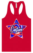Load image into Gallery viewer, Custom Patriotic Tie Dye Women's Racerback Tank