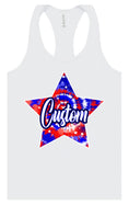 Load image into Gallery viewer, Custom Patriotic Tie Dye Women's Racerback Tank