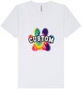 Load image into Gallery viewer, Custom Bright Tie Dye Paw Unisex V-Neck Shirt
