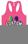 Load image into Gallery viewer, Custom Bright Tie Dye Paw Women's Racerback Tank