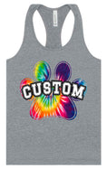 Load image into Gallery viewer, Custom Bright Tie Dye Paw Women's Racerback Tank