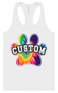 Load image into Gallery viewer, Custom Bright Tie Dye Paw Women's Racerback Tank