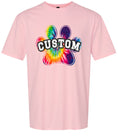 Load image into Gallery viewer, Custom Bright Tie Dye Paw Children's Gildan Soft Shirt