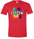 Load image into Gallery viewer, Custom Bright Tie Dye Paw Children's Gildan Soft Shirt