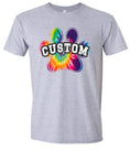 Load image into Gallery viewer, Custom Bright Tie Dye Paw Children's Gildan Soft Shirt