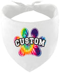 Load image into Gallery viewer, Custom Bright Tie Dye Paw Pet Bandana