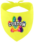 Load image into Gallery viewer, Custom Bright Tie Dye Paw Pet Bandana