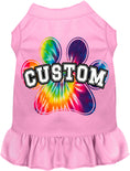 Load image into Gallery viewer, Custom Bright Tie Dye Paw Pet Dress