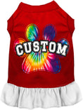 Load image into Gallery viewer, Custom Bright Tie Dye Paw Pet Dress