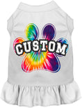 Load image into Gallery viewer, Custom Bright Tie Dye Paw Pet Dress