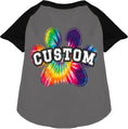 Load image into Gallery viewer, Custom Bright Tie Dye Paw Pet Raglan Shirts