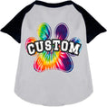 Load image into Gallery viewer, Custom Bright Tie Dye Paw Pet Raglan Shirts