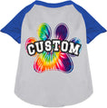 Load image into Gallery viewer, Custom Bright Tie Dye Paw Pet Raglan Shirts