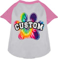 Load image into Gallery viewer, Custom Bright Tie Dye Paw Pet Raglan Shirts