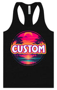 Load image into Gallery viewer, Custom Neon Beach Sunset Women's Racerback Tank