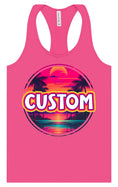 Load image into Gallery viewer, Custom Neon Beach Sunset Women's Racerback Tank