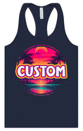 Load image into Gallery viewer, Custom Neon Beach Sunset Women's Racerback Tank