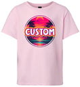 Load image into Gallery viewer, Custom Neon Beach Sunset Children's Gildan Soft Shirt