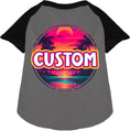 Load image into Gallery viewer, Custom Neon Beach Sunset Pet Raglan Shirts