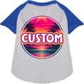 Load image into Gallery viewer, Custom Neon Beach Sunset Pet Raglan Shirts