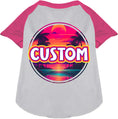 Load image into Gallery viewer, Custom Neon Beach Sunset Pet Raglan Shirts