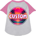 Load image into Gallery viewer, Custom Neon Beach Sunset Pet Raglan Shirts