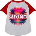 Load image into Gallery viewer, Custom Neon Beach Sunset Pet Raglan Shirts