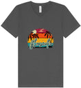 Load image into Gallery viewer, Custom Retro Beach Sunset Unisex V-Neck Shirt