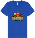 Load image into Gallery viewer, Custom Retro Beach Sunset Unisex V-Neck Shirt