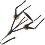 ExionPro 5 Point Breastplate with Sheepskin Padding - Green Elastic & White Lines