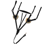 ExionPro 5 Point Breastplate with Sheepskin Padding - Navy Blue Elastic & White Lines