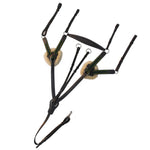 ExionPro 5 Point Breastplate with Sheepskin Padding - Green Elastic & Yellow Lines