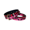 Load image into Gallery viewer, Fuchsia/Light Pink/Red & Black Snake Classic Collar & Leash Set