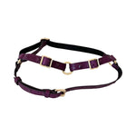 Glamorous Boysenberry, Embossed Studded Italian Leather Harness!