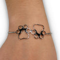 Load image into Gallery viewer, Paw Print Bracelet, Sterling Silver Peek-A-Boo Paws Adjustable Bracelet