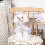 Luxury Japanese design Dog dress chiffon little bow floral