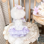 Luxury Japanese design Dog dress chiffon little bow floral